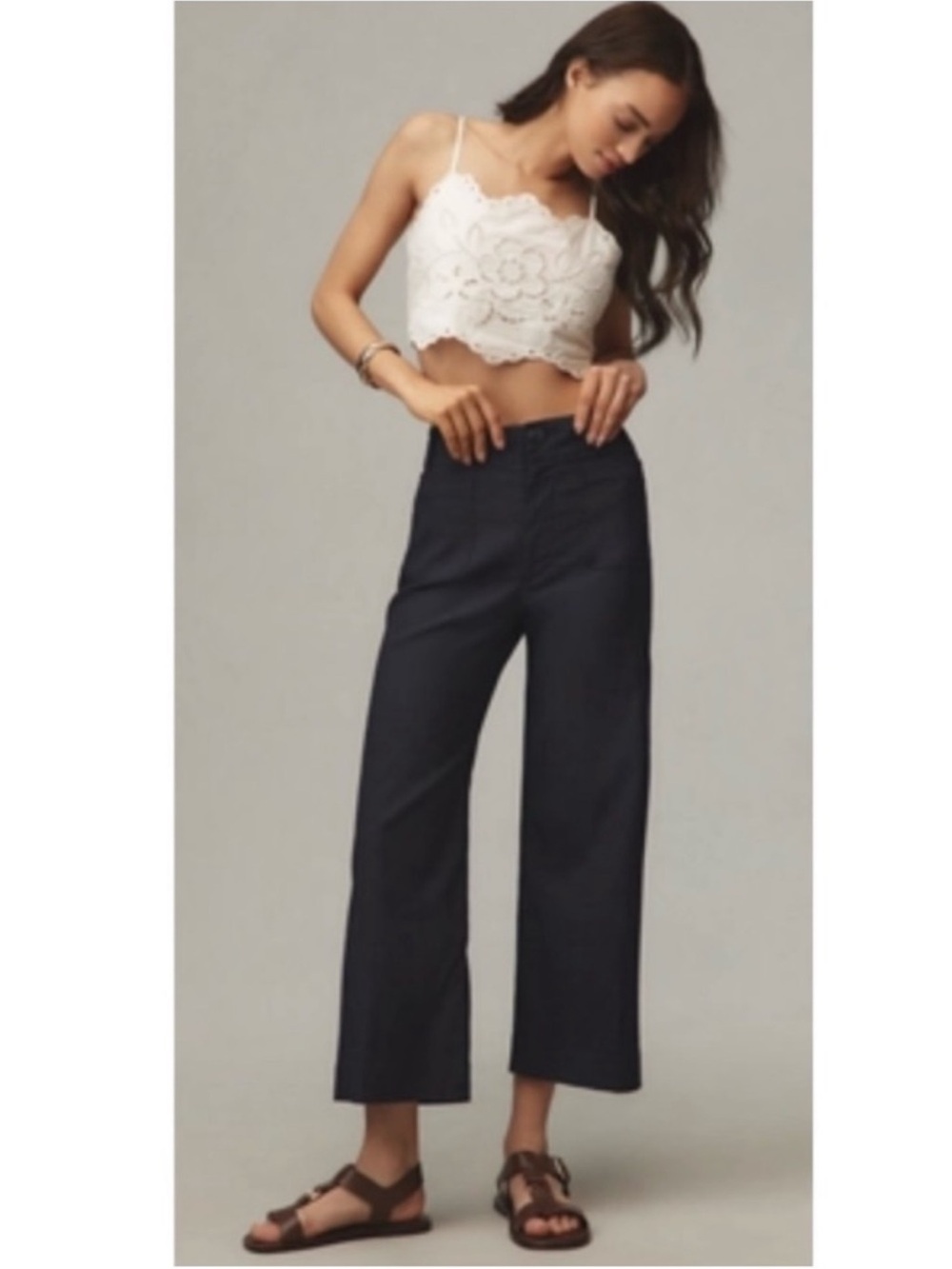 Anthropologie Maeve Colette
Linen Wide Leg Cropped Pants